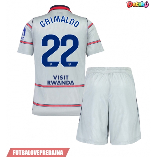 Lacne Dětský Futbalové dres Atletico Madrid Alejandro Grimaldo #22 2026-27 Krátky Rukáv - Tretina (+ trenírky)